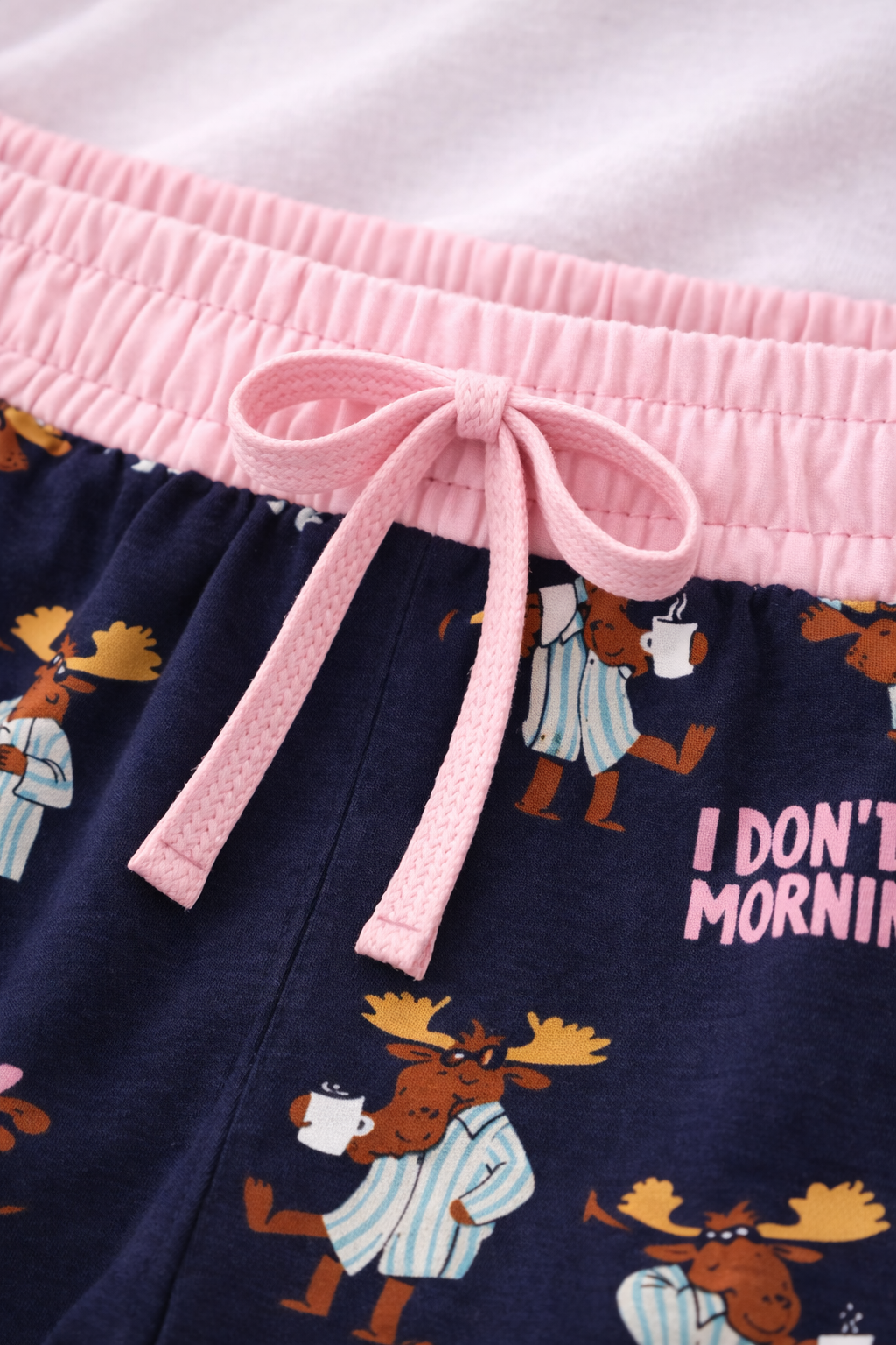 Navy Blue Printed Ladies Track Pant – Cotton Lycra, Elastic Waist with Pocket