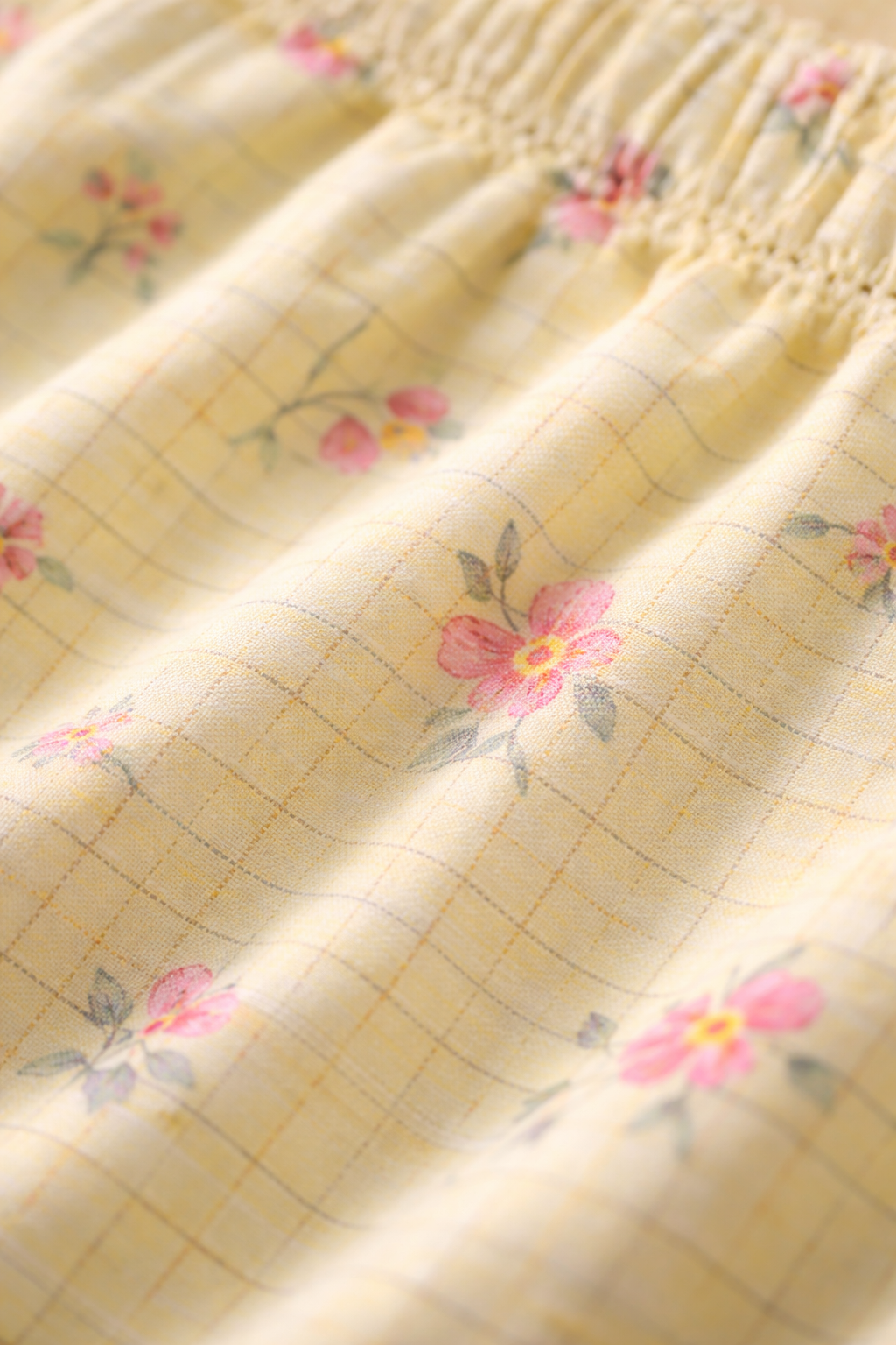 Yellow Printed Ladies Track Pant – Cotton Lycra, Elastic Waist with Pocket