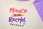 Women’s Cream & Lavender “You’re The Monica To My Rachel” Graphic T-Shirt – Friends Inspired Top