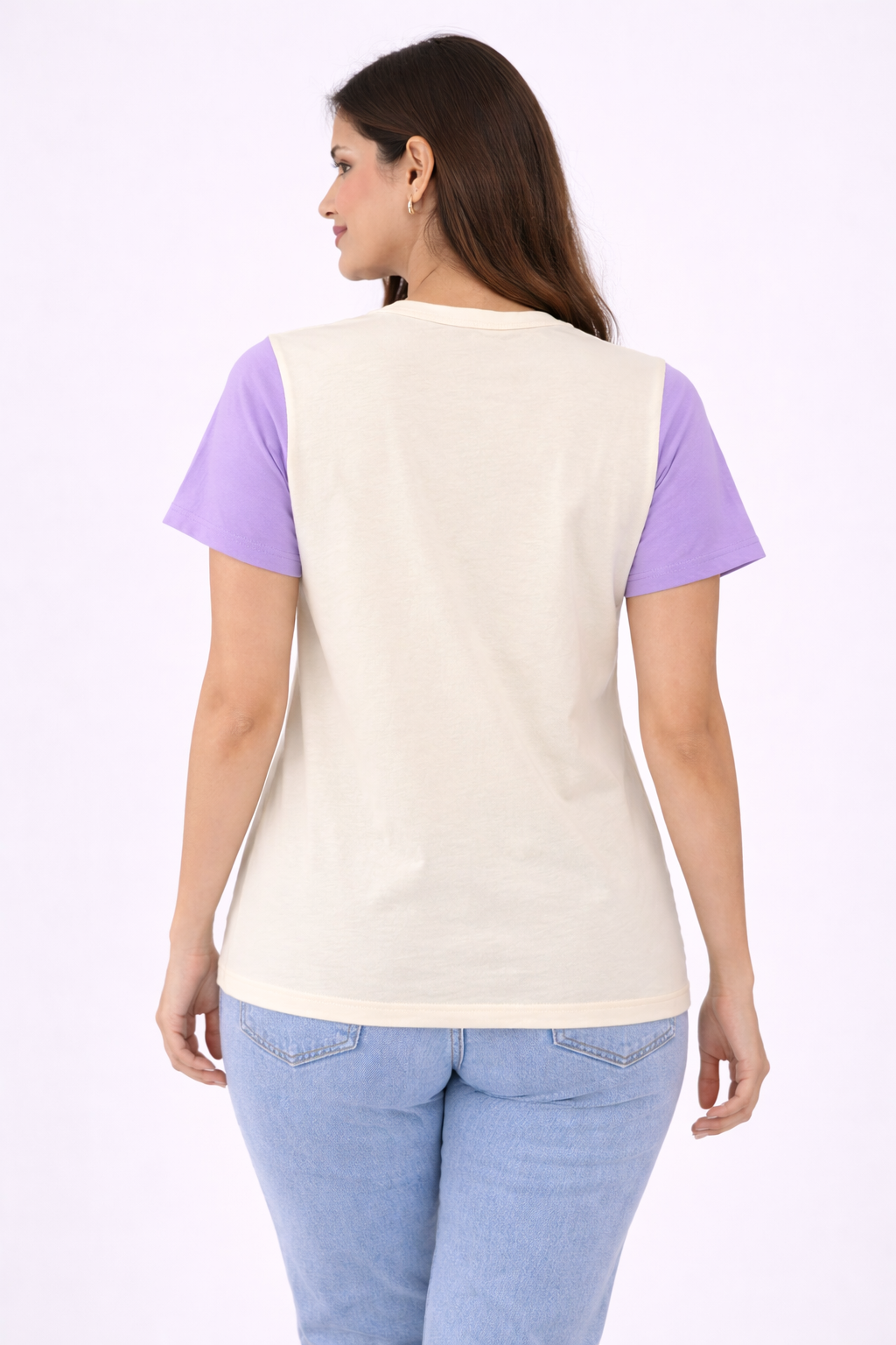 Women’s Cream & Lavender “You’re The Monica To My Rachel” Graphic T-Shirt – Friends Inspired Top