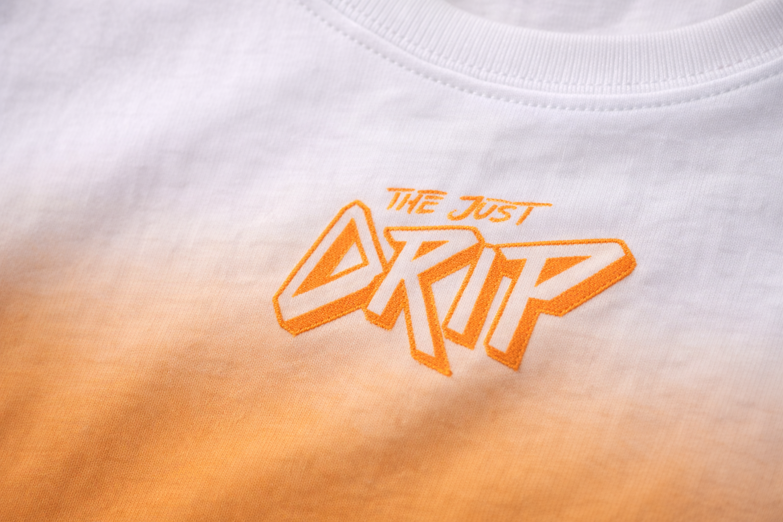 Women White Orange Gradient Cotton T-Shirt | Casual Graphic Tee