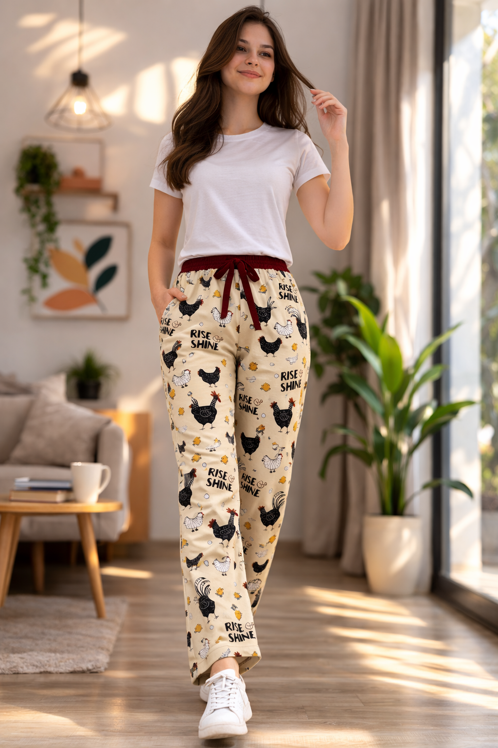 Women’s Light Sandal Printed Cotton Lycra Track Pant with Pockets