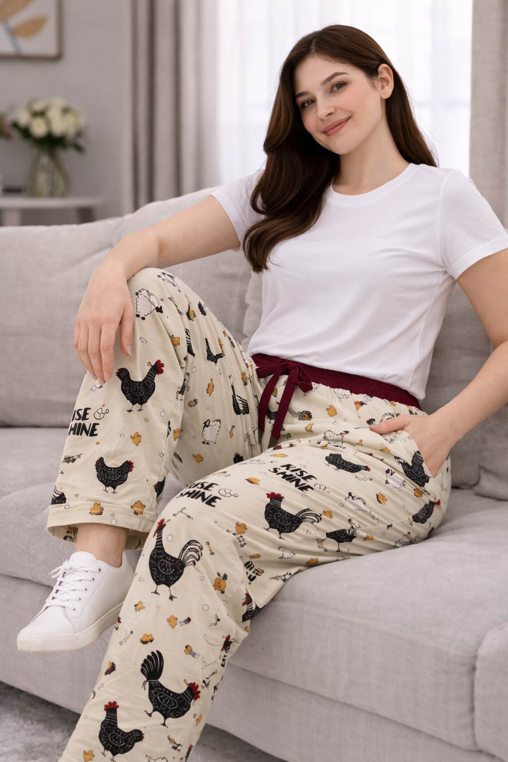 Women’s Light Sandal Printed Cotton Lycra Track Pant with Pockets