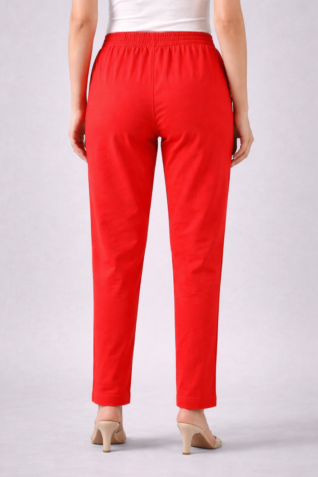 Women’s Red Cotton Lycra Straight Kurta Pant – Regular Wear
