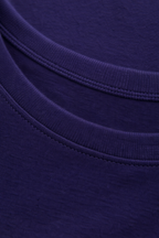 Women Navy Blue Basic Cotton T-Shirt | Casual Round Neck Tee