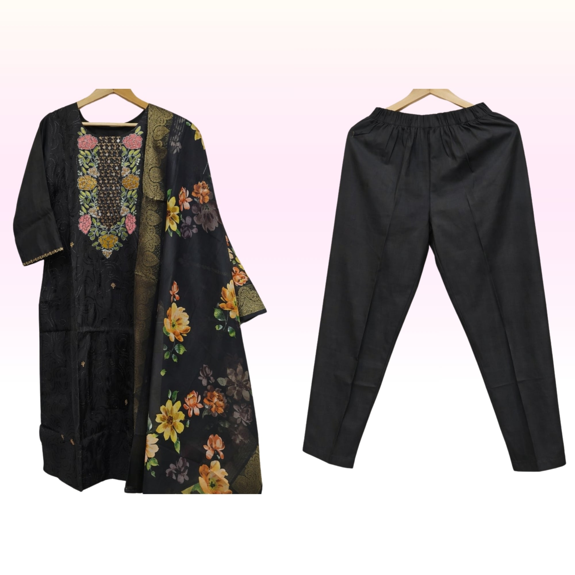 Women’s Teal Blue Embroidered Kurta Set with Pant & Dupatta – Elegant Festive Ethnic Wear