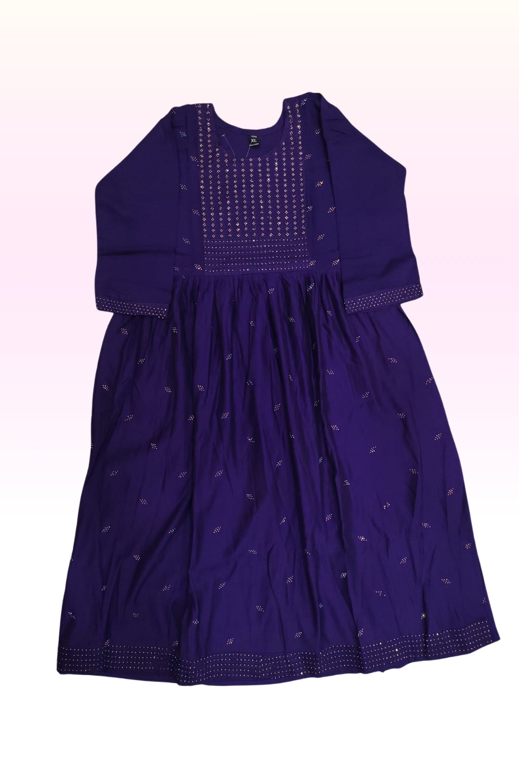 Royal Purple Embroidered Anarkali Maxi Dress – Elegant Festive & Traditional Wear for Women