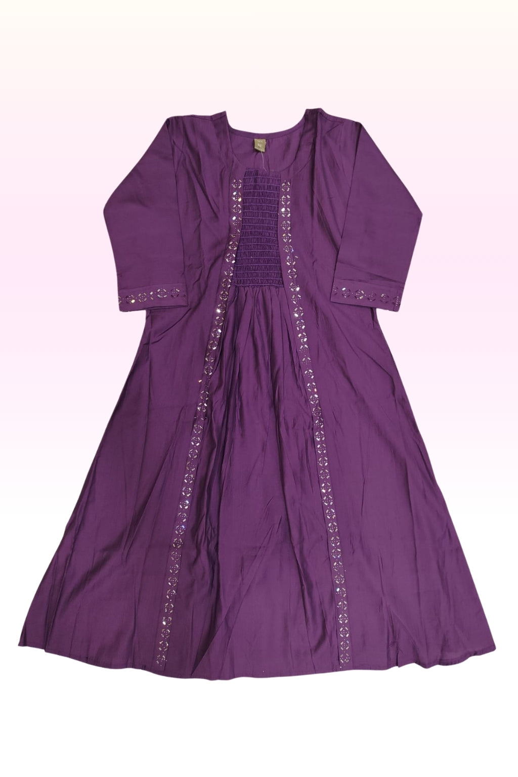 Royal Purple Embellished Anarkali Dress – Elegant Party & Festive Wear for Women