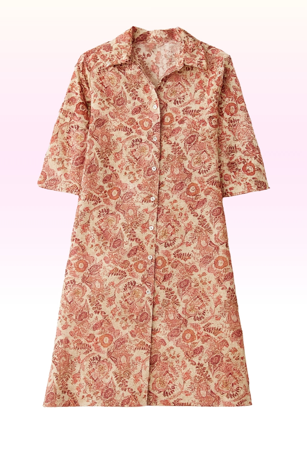 Women’s Printed Vatican Co-ord Set – Collar Neck Top & Matching Bottom | 3/4 Sleeve | Regular Wear