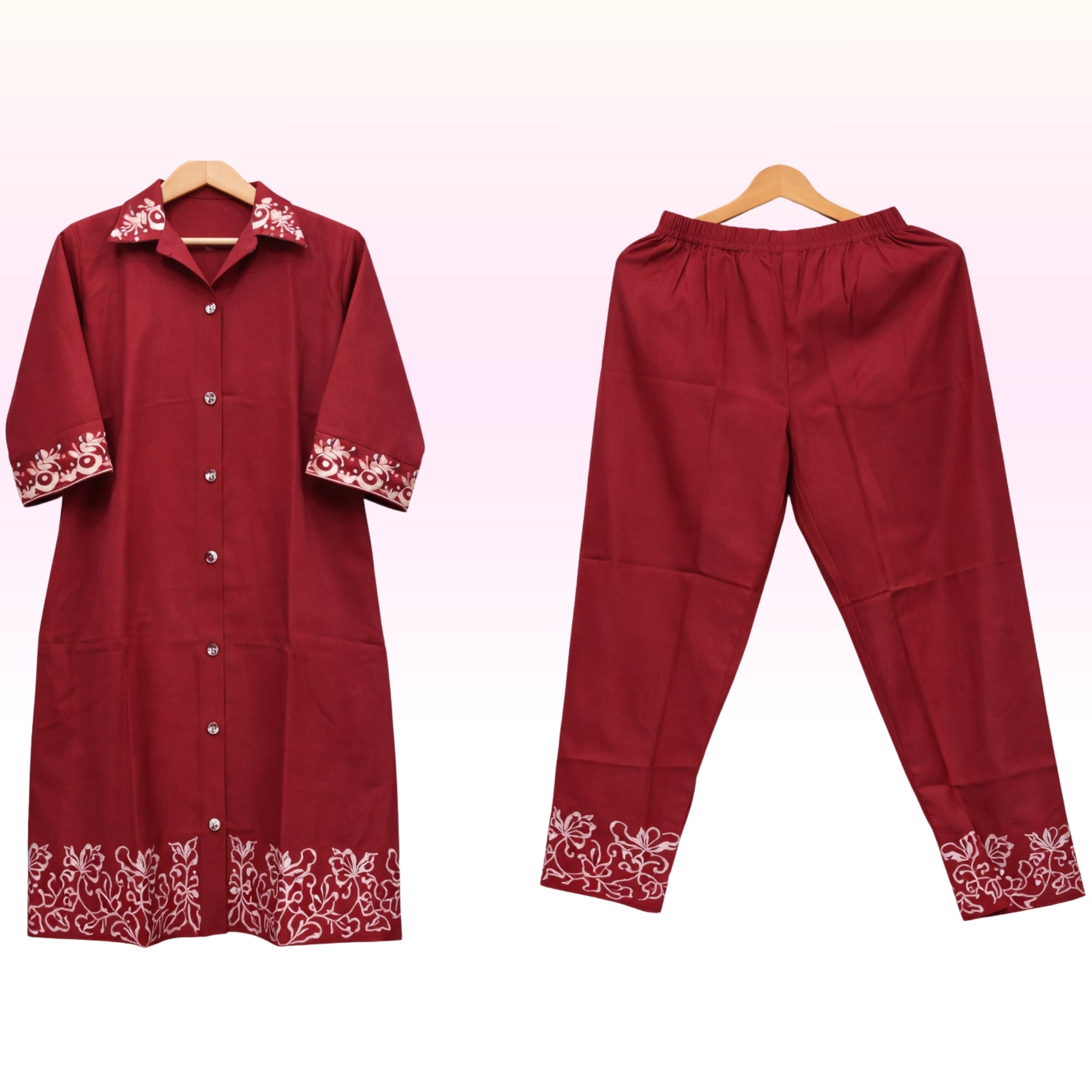 Red Solid Kurta Pant Set for Women – Cotton Blend Straight Fit | Daily Wear