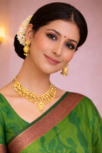 Parrot Green Cotton Silk Saree with Contrast Zari Border