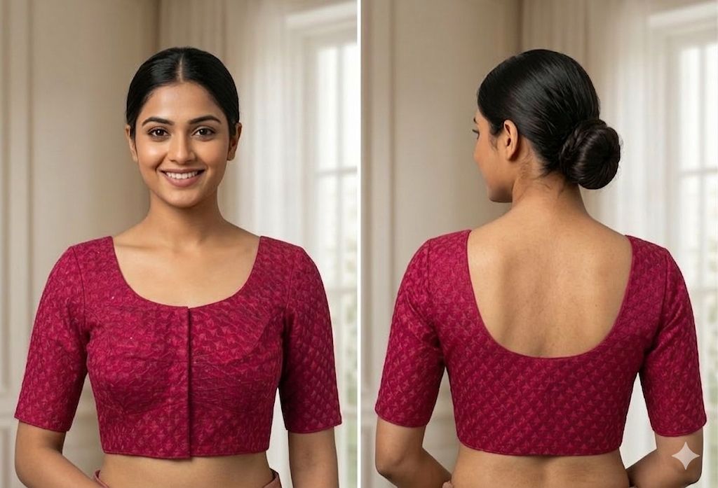 Rani Pink Silk Readymade Blouse