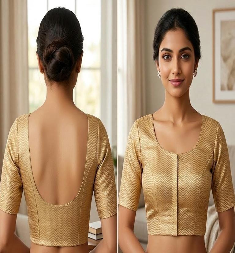 Sandal Silk Cotton Readymade Blouse