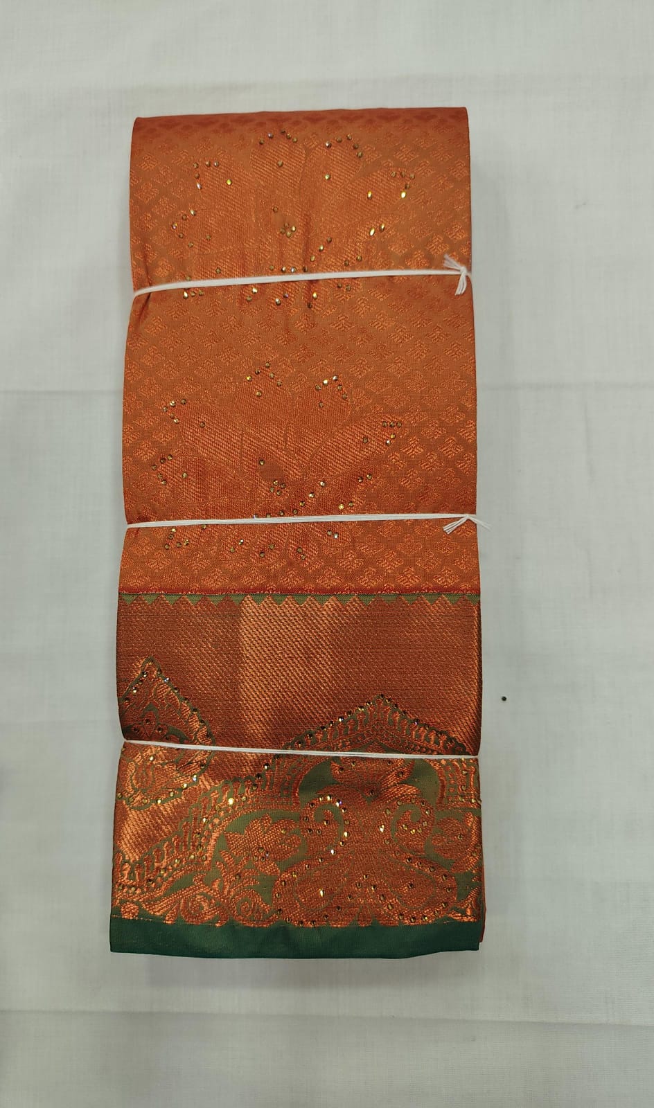 Classic Orange Silk Saree with Copper Zari  & Rich Border