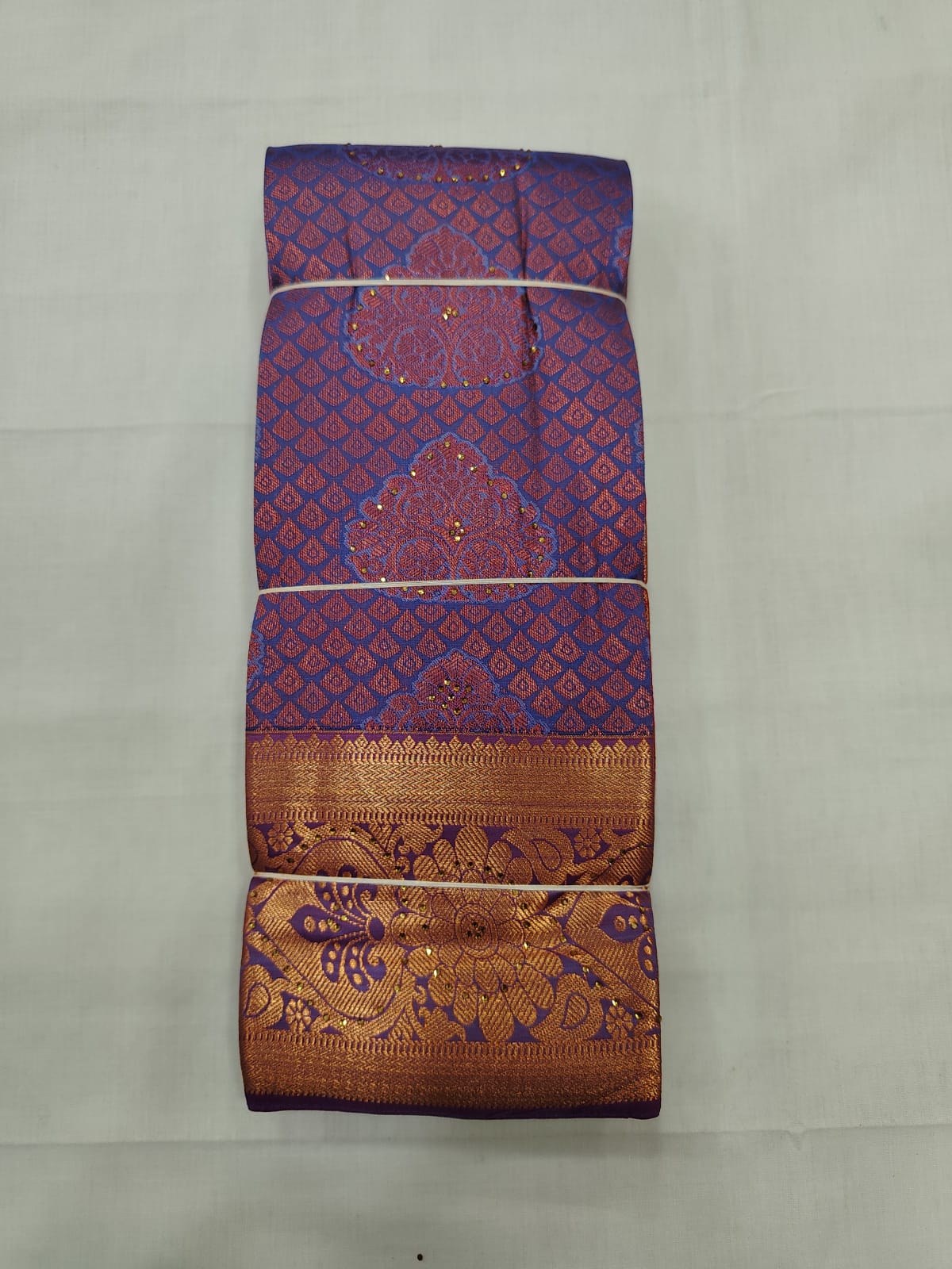 Elegant Lavender Silk Saree with Rich Gold Zari Border