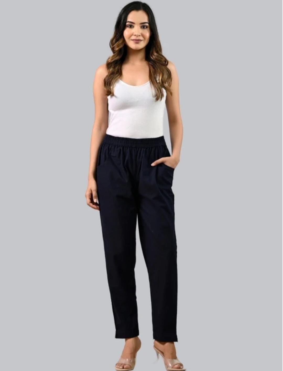 Women’s Black Cotton Lycra Straight Kurta Pant – Regular Wear