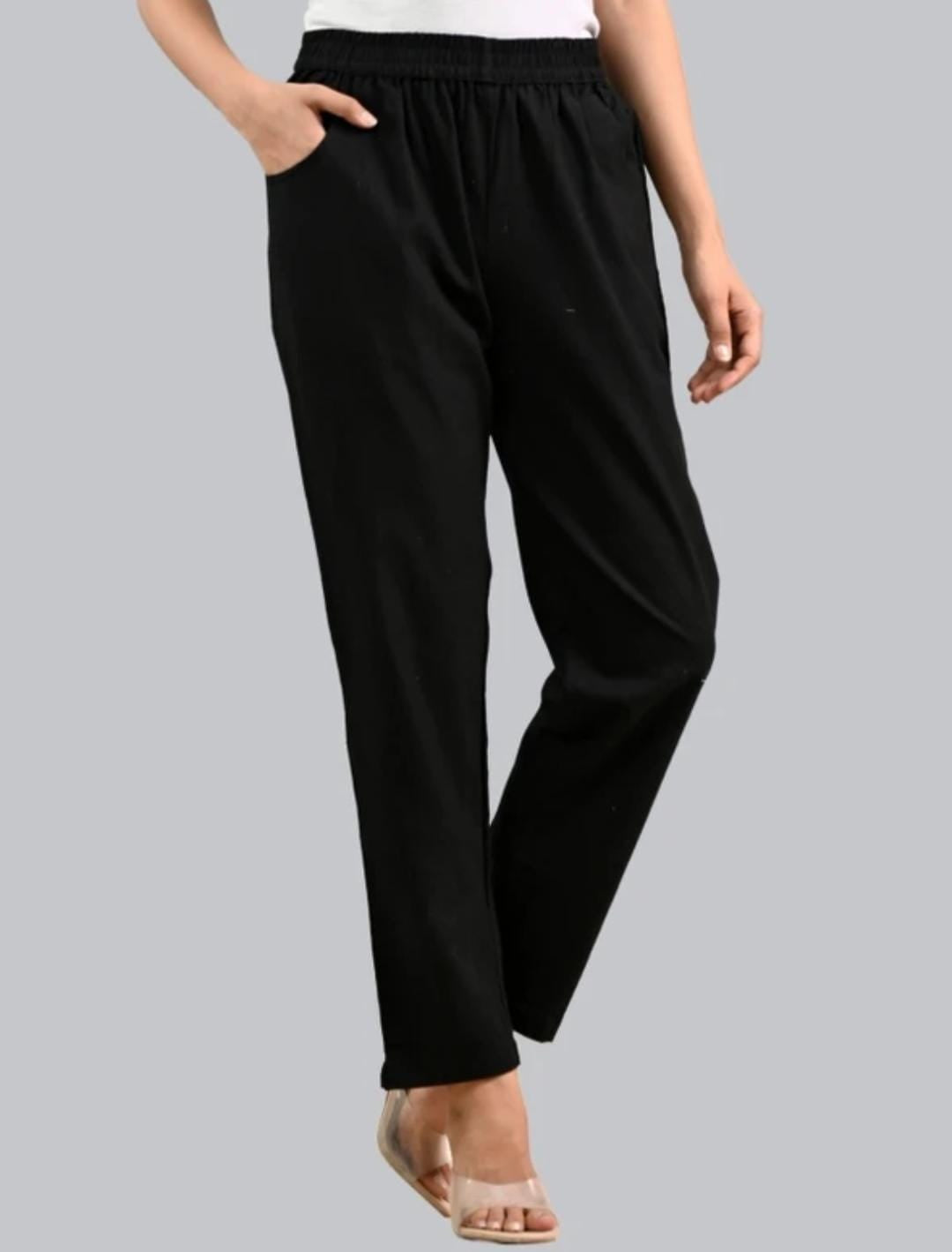 Women’s Black Cotton Lycra Straight Kurta Pant – Regular Wear