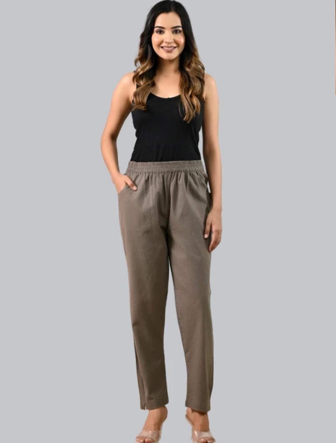 Women’s Olive Cotton Lycra Straight Kurta Pant – Regular Wear