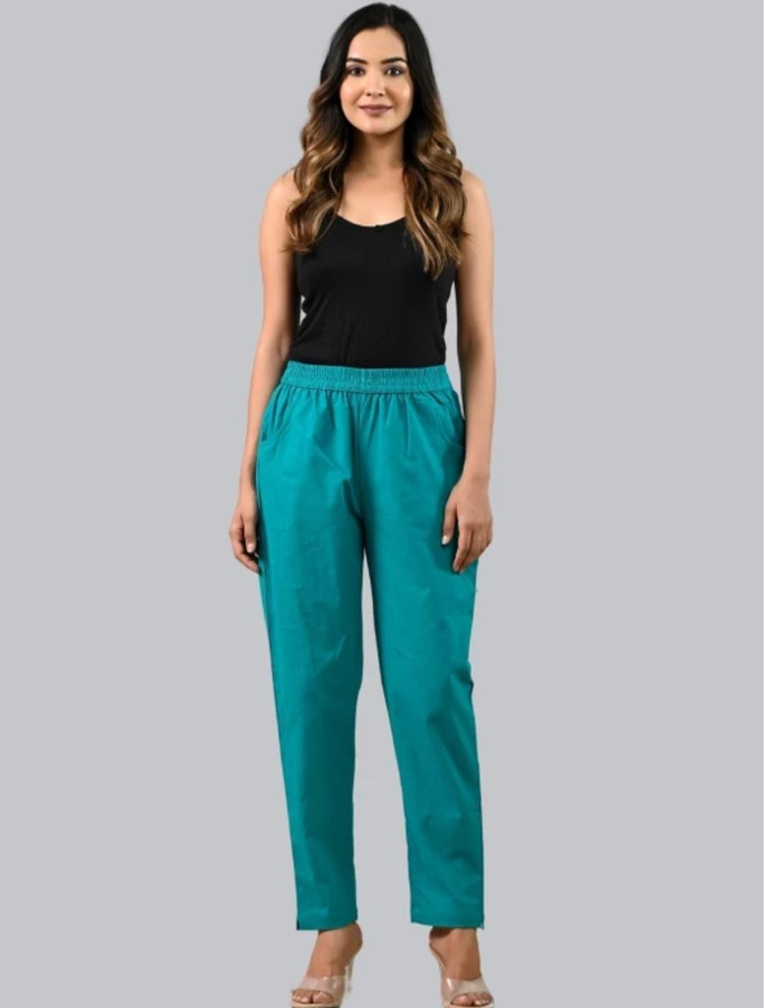 Women’s Teal Cotton Lycra Straight Kurta Pant – Regular Wear